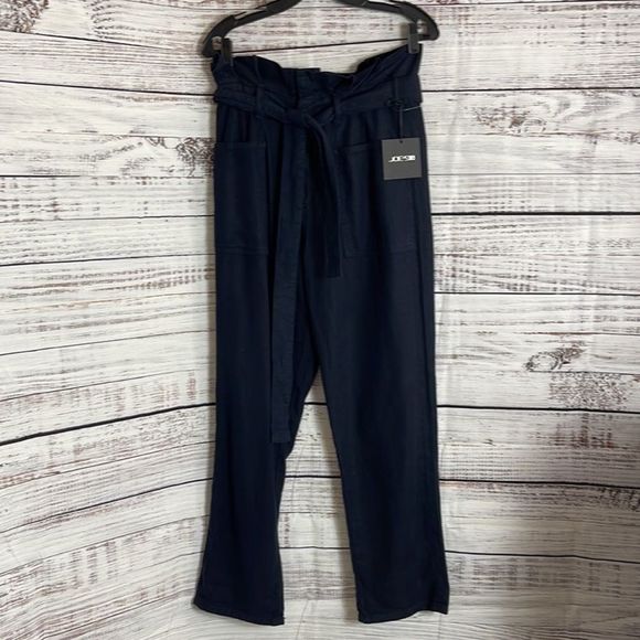 Joe’s pants Womens size 27 linen Cotton blend paper bag midnight high waisted - Picture 5 of 11